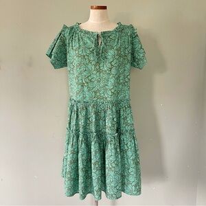 Sundance Jade floral tiered midi dress size medium New
